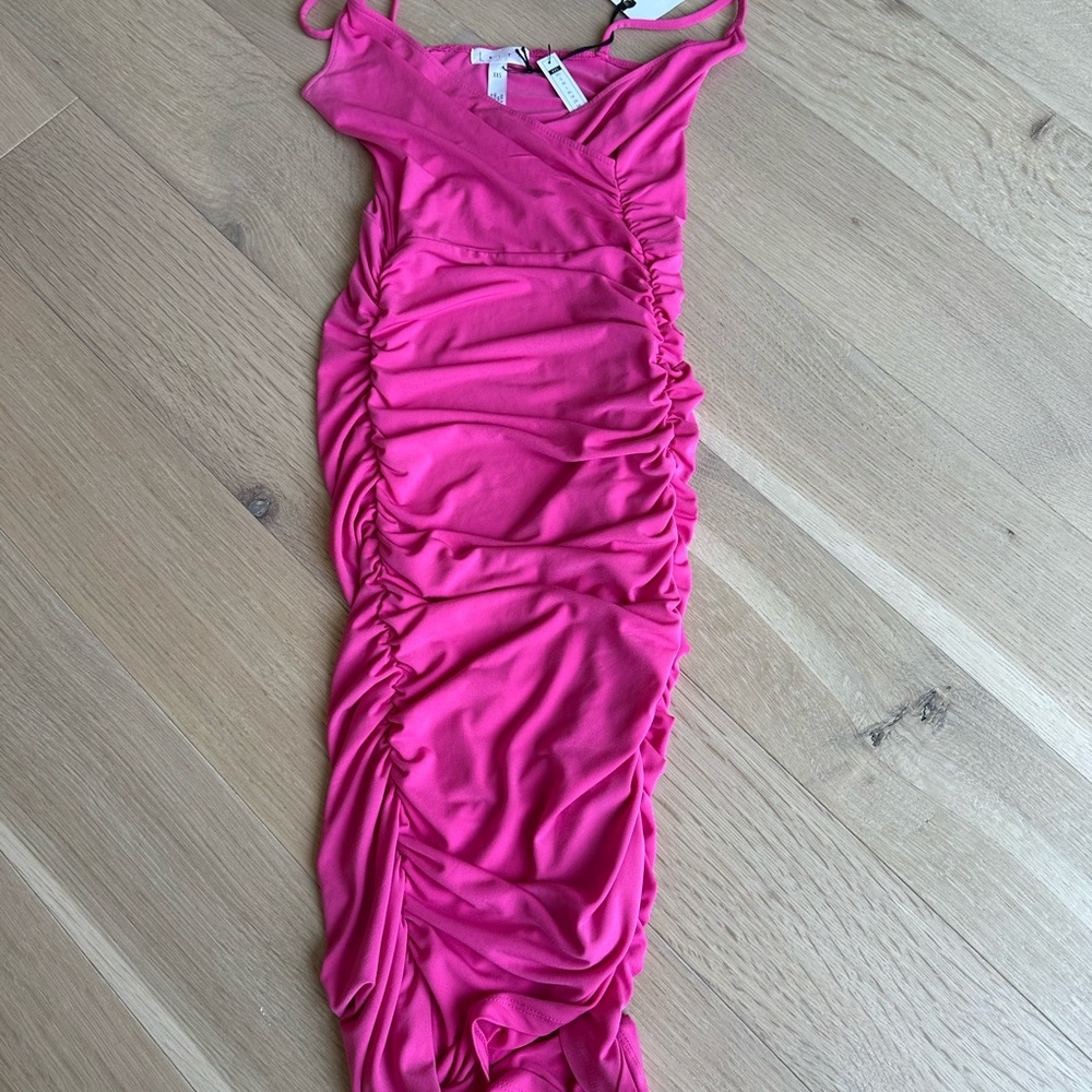 Leith Vibrant Pink Ruched Dress size XXS